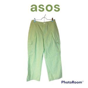 asos Design Wide Leg Checkered Pants